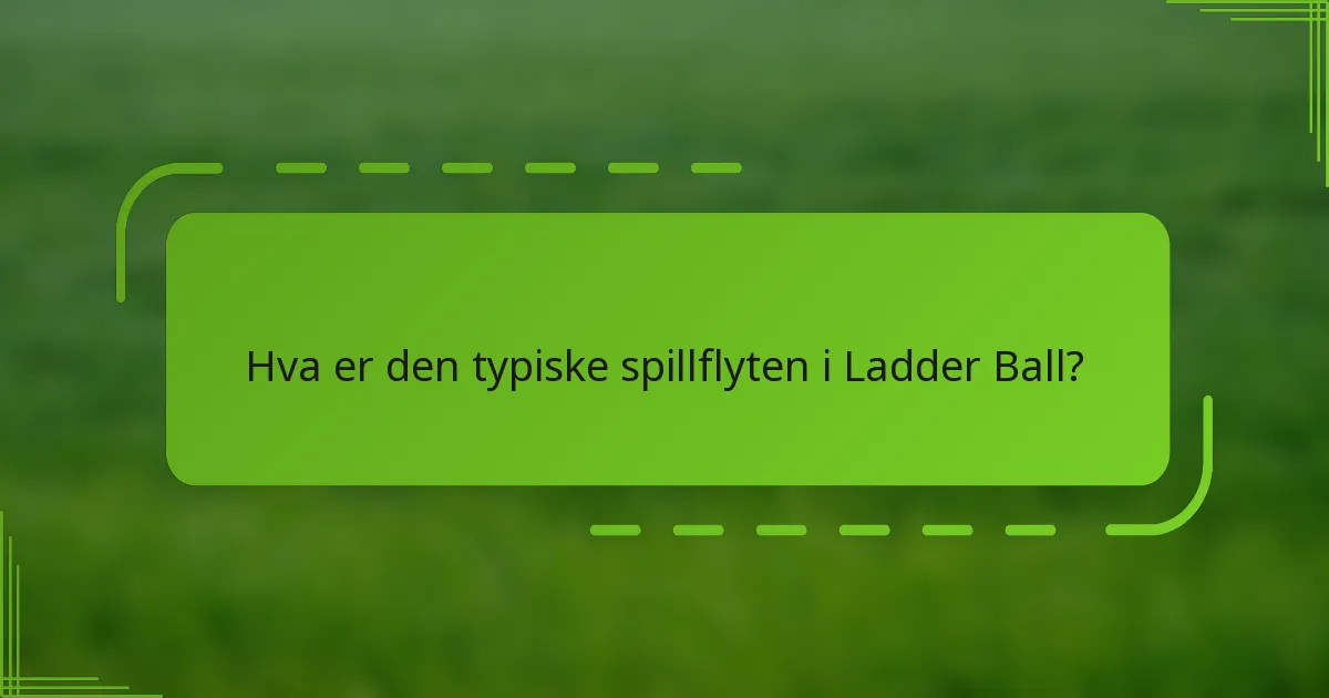 Hva er den typiske spillflyten i Ladder Ball?