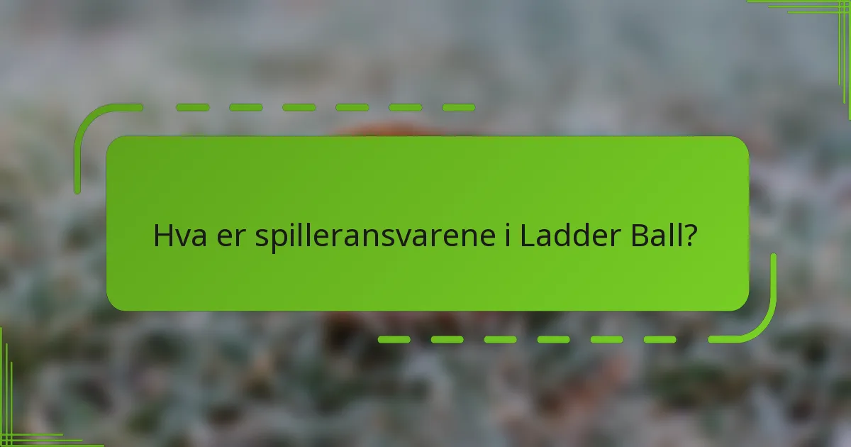 Hva er spilleransvarene i Ladder Ball?