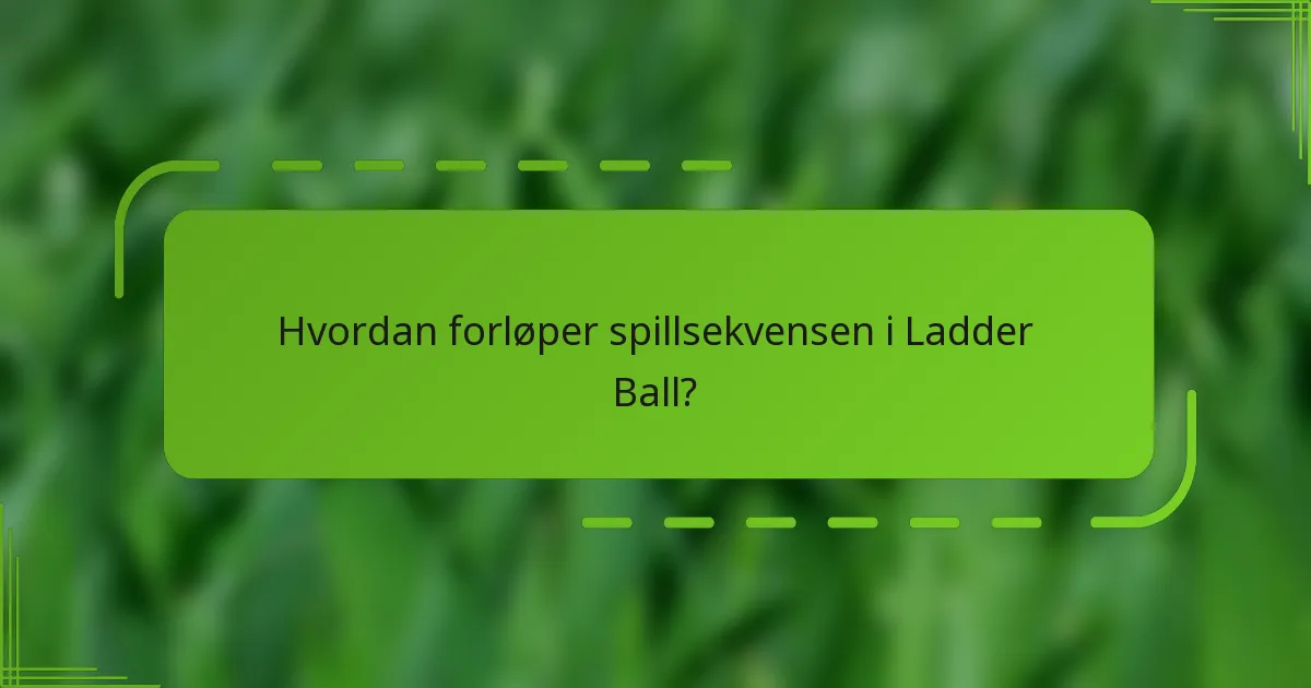 Hvordan forløper spillsekvensen i Ladder Ball?